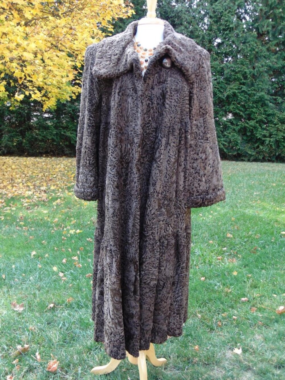 Vintage Brown Persian Lamb Full Length Fur Coat - Jones Furs